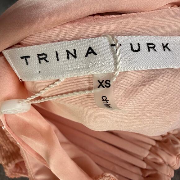 Trina Turk Daria Dress Womens XS Pink Sequined Halter Night Out Modern Glam - Picture 11 of 14